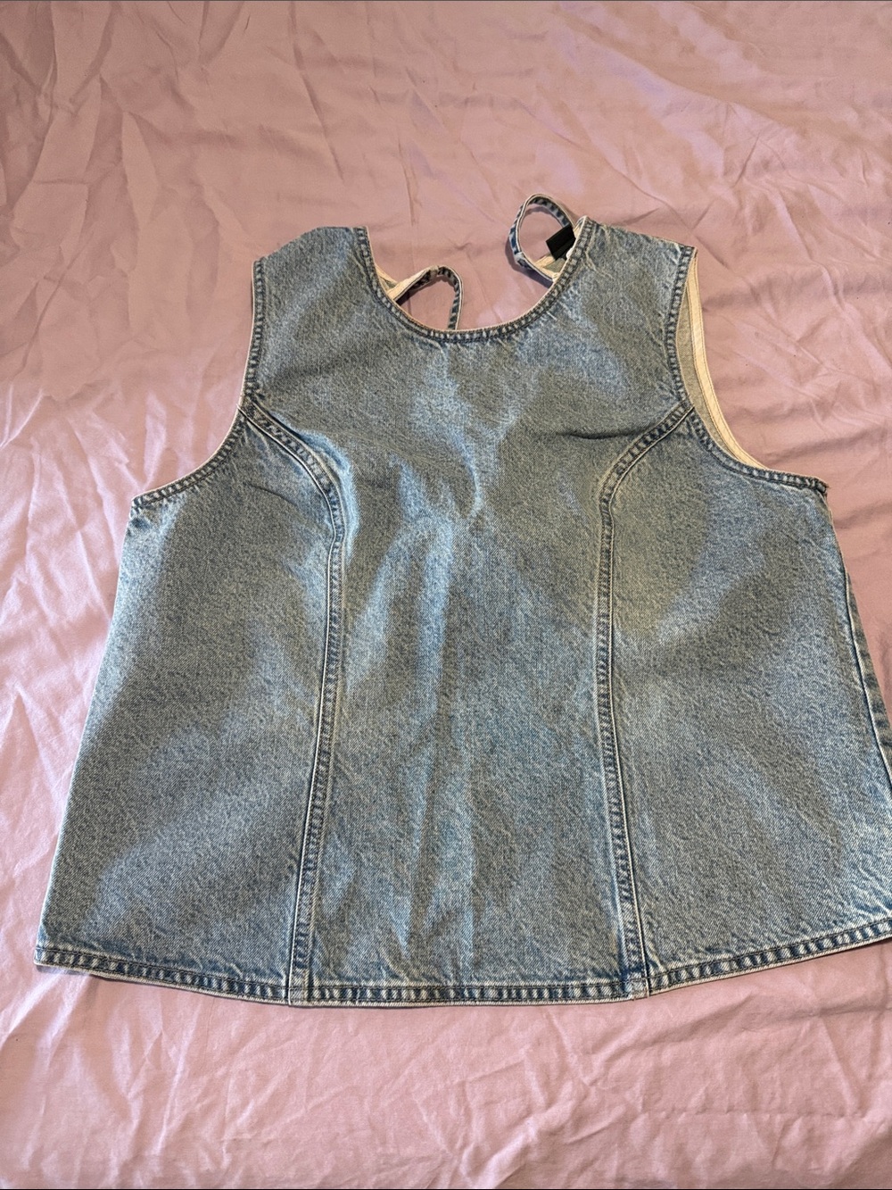 wild fable Light Wash Denim open back Tank Top in Blue